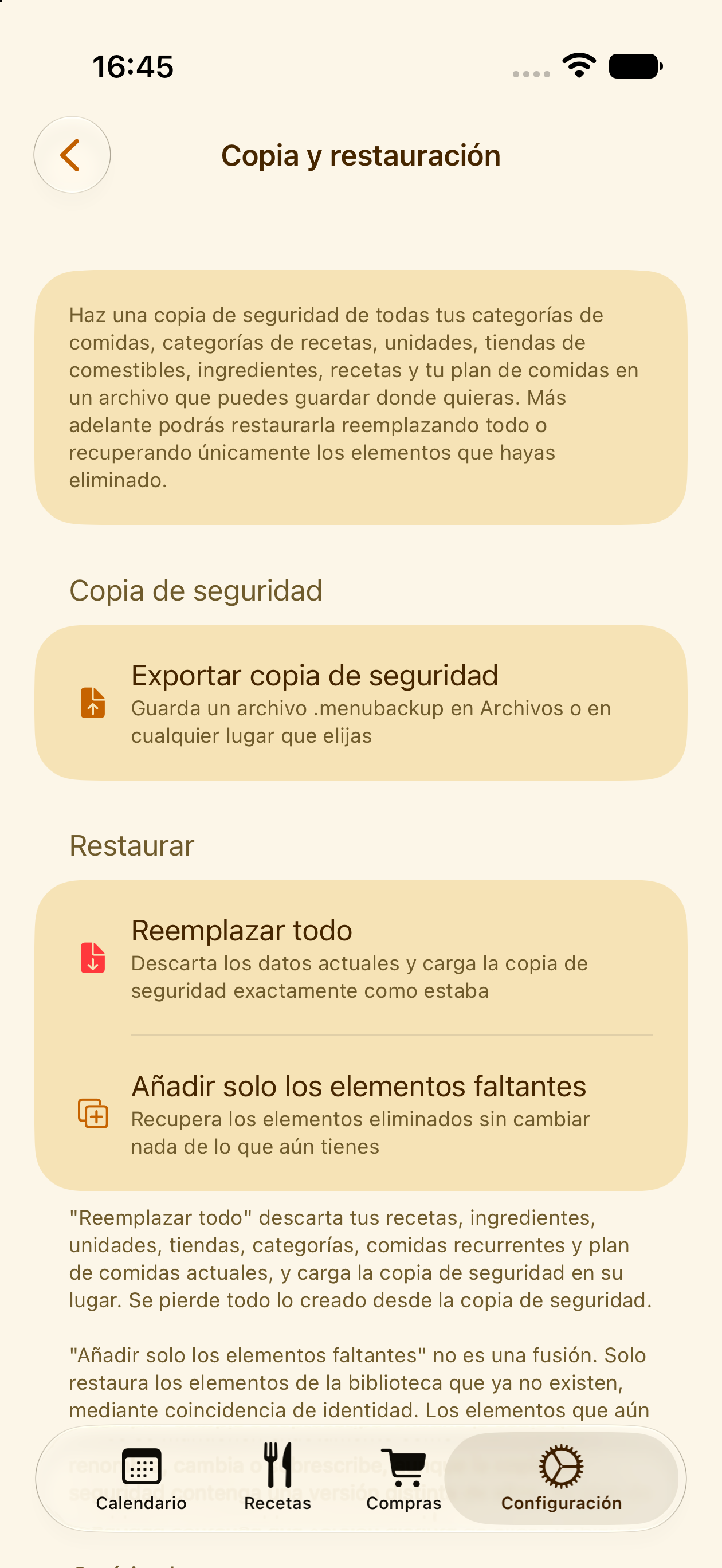 Restaurando una copia de seguridad en PlanPot
