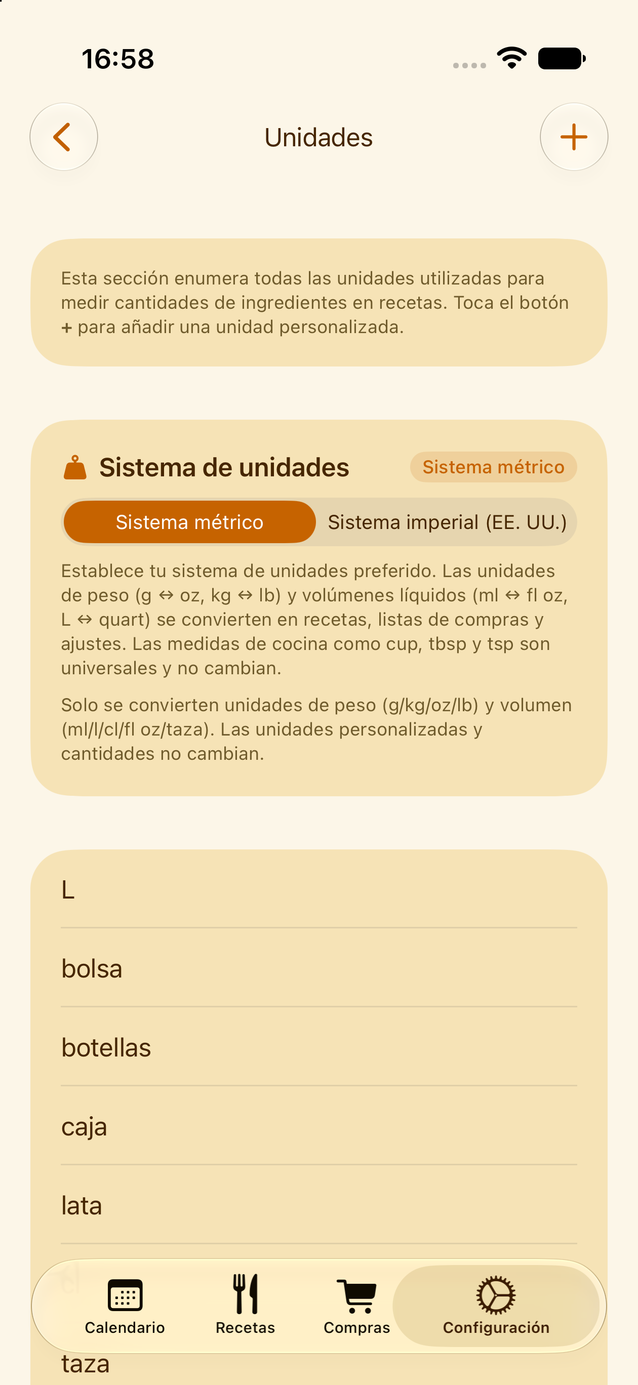 Unidades y conversiones personalizadas en PlanPot