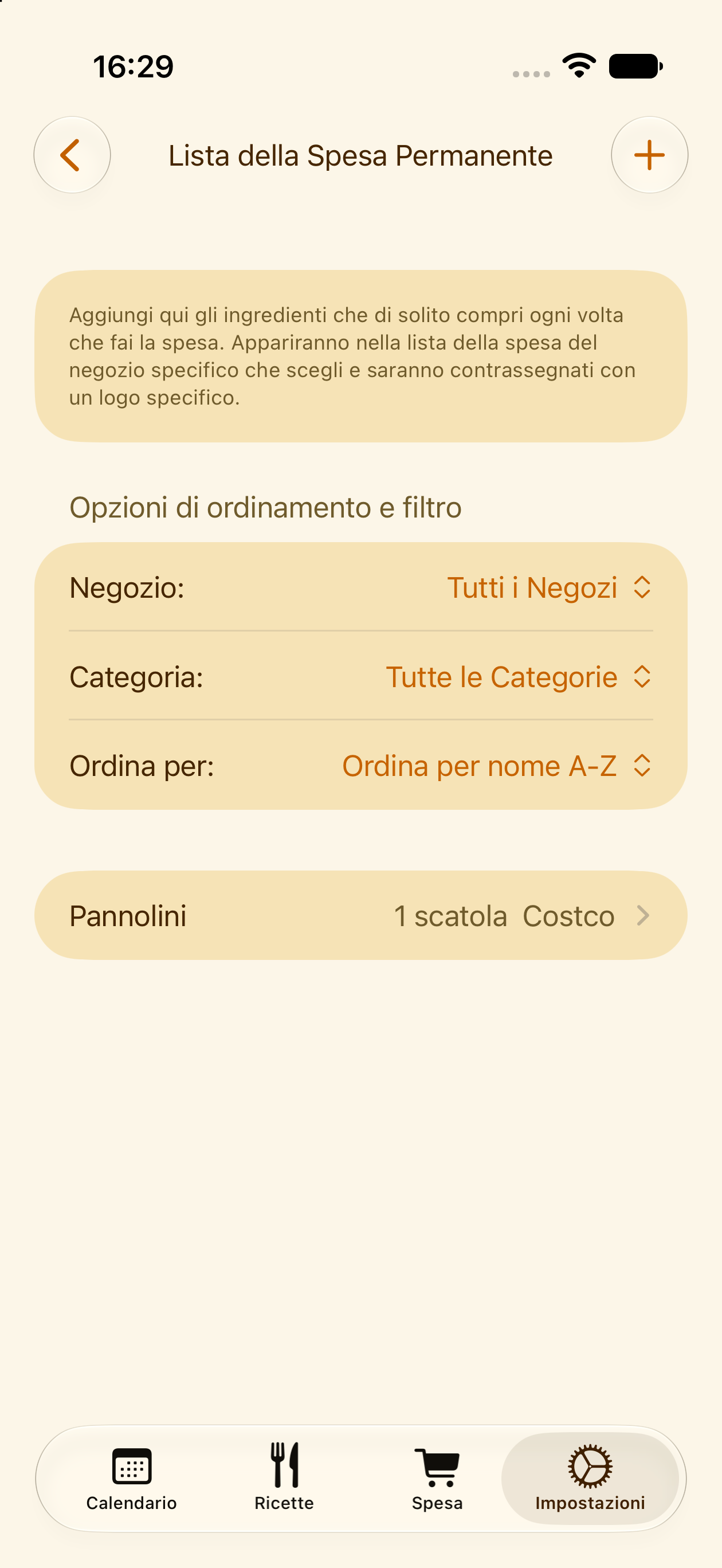 Articoli permanenti della lista della spesa che si ripetono ogni volta