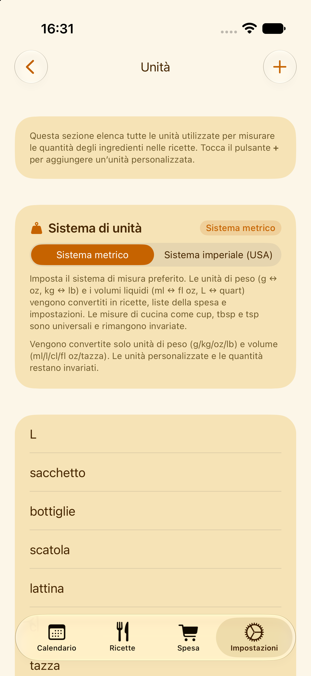 Unità e conversioni personalizzate in PlanPot