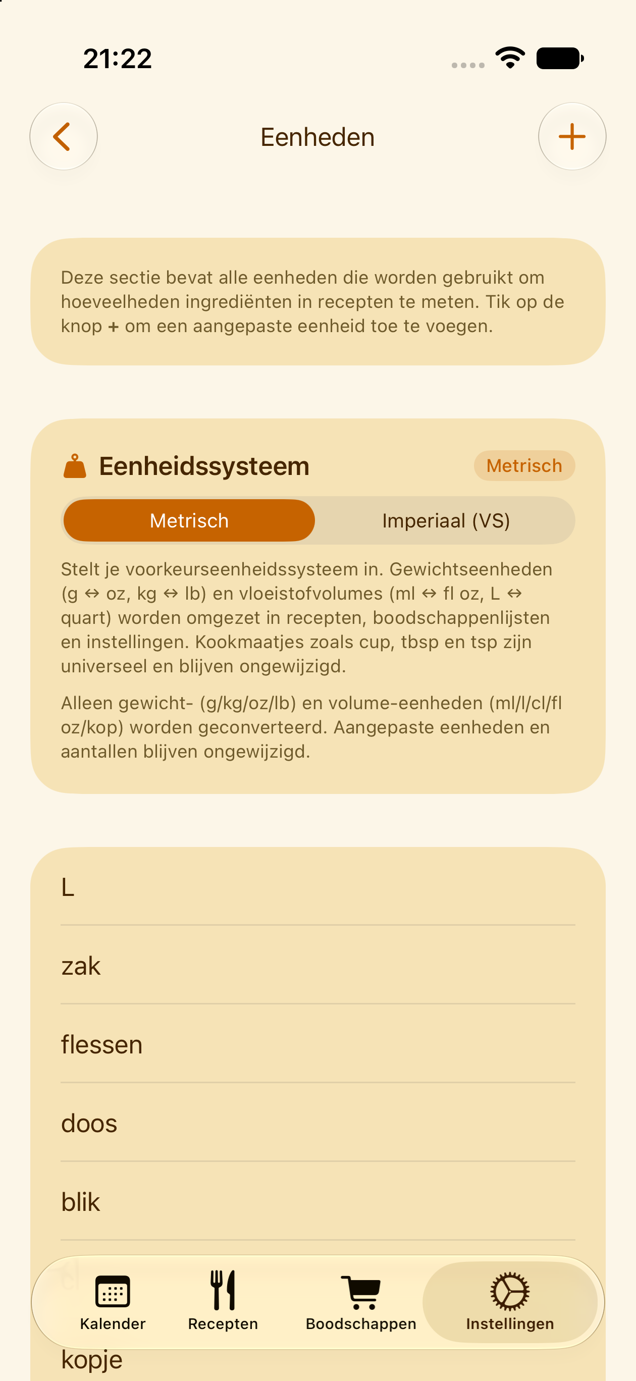 Aangepaste eenheden en omrekeningen in PlanPot