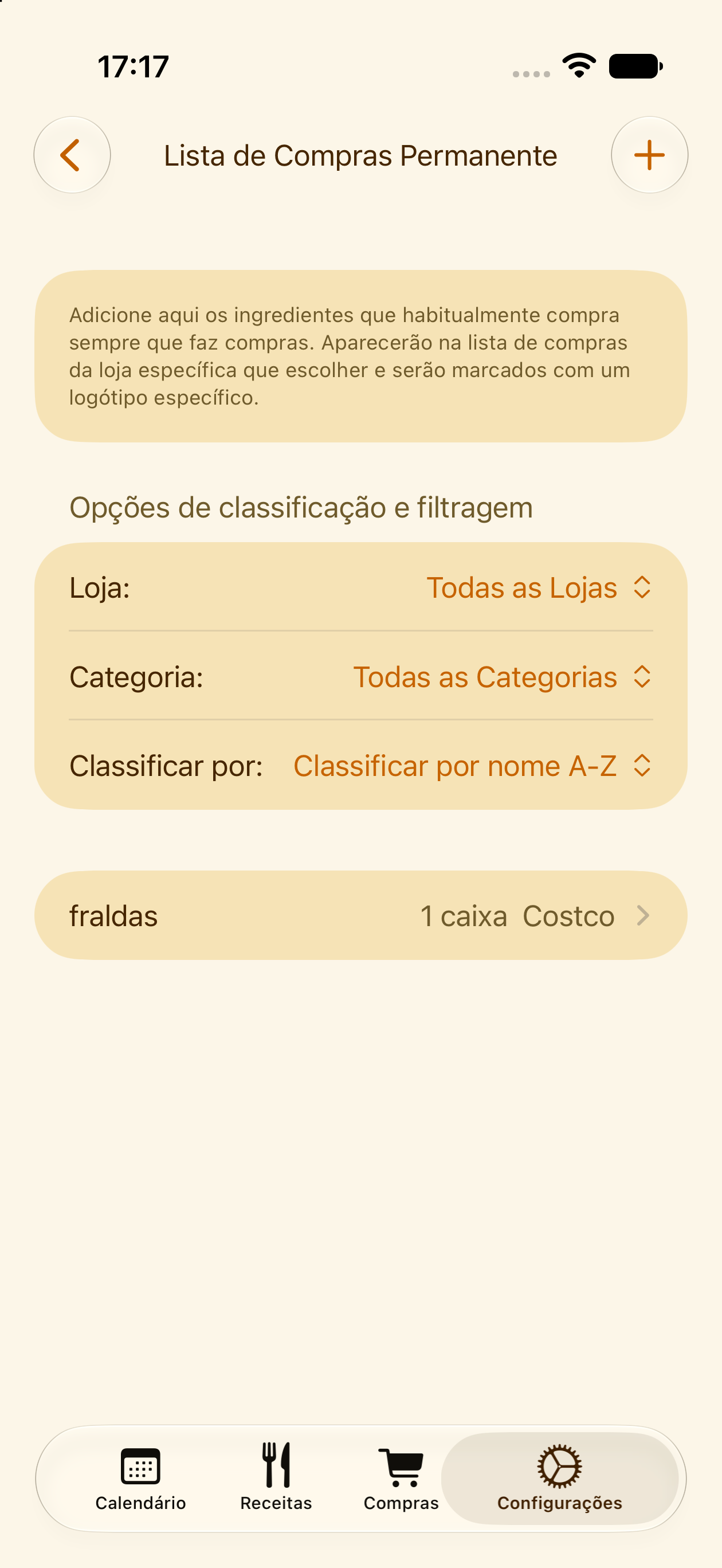 Itens permanentes da lista de compras que se repetem em toda ida ao mercado