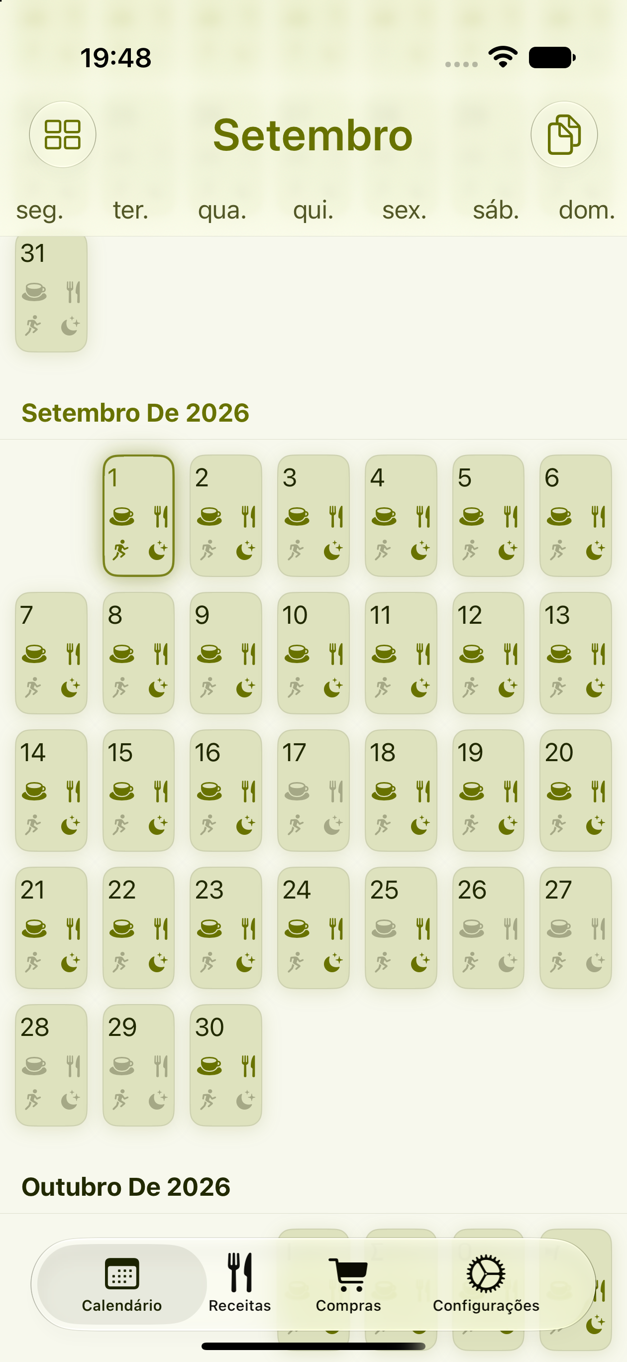 Opção de tema três do PlanPot